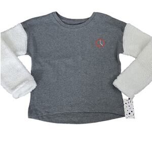 NWT Harper Canyon Girls Gray White Pullover Top Size Large 10 12